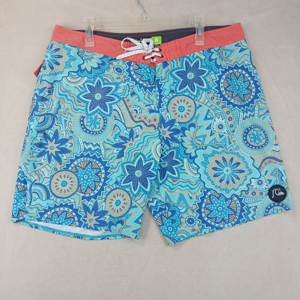 Quiksilver 38x9 Mens Board Shorts Colorful Drawstring